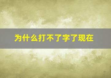 为什么打不了字了现在