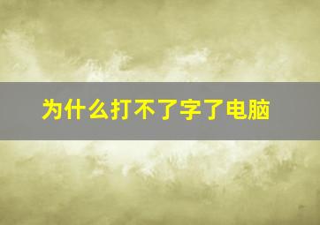 为什么打不了字了电脑