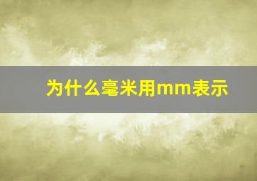 为什么毫米用mm表示