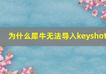 为什么犀牛无法导入keyshot