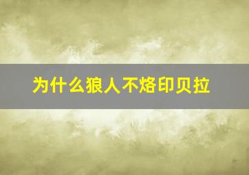 为什么狼人不烙印贝拉