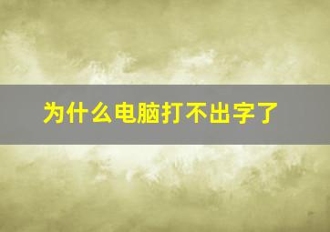 为什么电脑打不出字了