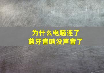 为什么电脑连了蓝牙音响没声音了