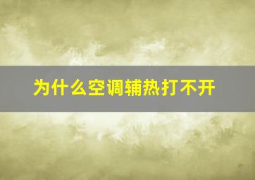 为什么空调辅热打不开