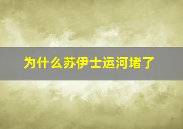 为什么苏伊士运河堵了