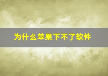 为什么苹果下不了软件