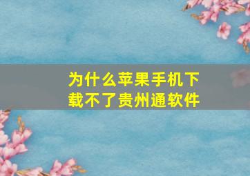 为什么苹果手机下载不了贵州通软件