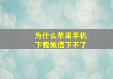 为什么苹果手机下载微信下不了