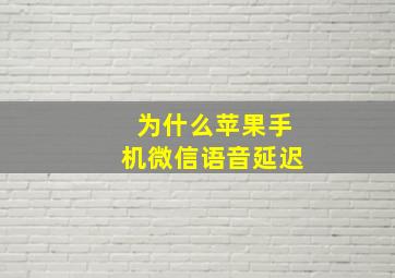 为什么苹果手机微信语音延迟