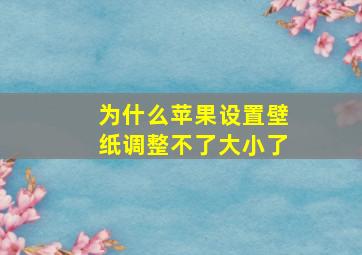 为什么苹果设置壁纸调整不了大小了