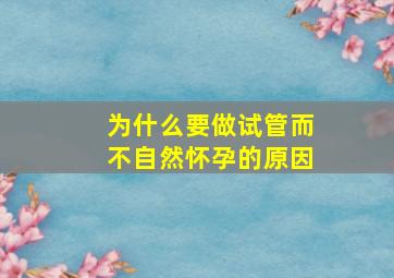 为什么要做试管而不自然怀孕的原因