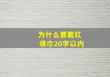 为什么要戴红领巾20字以内