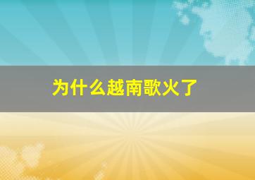 为什么越南歌火了