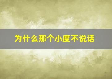 为什么那个小度不说话