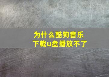 为什么酷狗音乐下载u盘播放不了