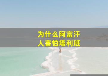 为什么阿富汗人害怕塔利班