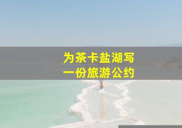 为茶卡盐湖写一份旅游公约