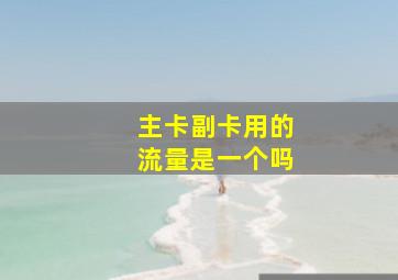 主卡副卡用的流量是一个吗