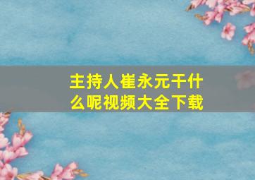 主持人崔永元干什么呢视频大全下载