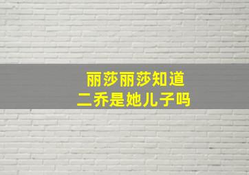 丽莎丽莎知道二乔是她儿子吗