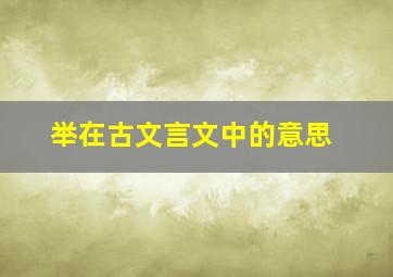 举在古文言文中的意思