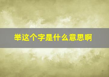 举这个字是什么意思啊