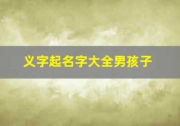 义字起名字大全男孩子