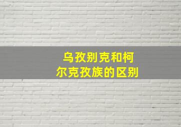 乌孜别克和柯尔克孜族的区别