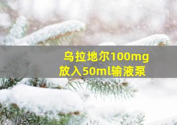 乌拉地尔100mg放入50ml输液泵