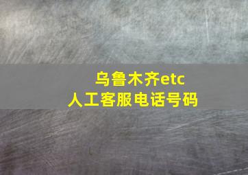 乌鲁木齐etc人工客服电话号码