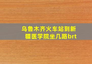 乌鲁木齐火车站到新疆医学院坐几路brt