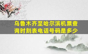 乌鲁木齐至哈尔滨机票查询时刻表电话号码是多少