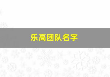 乐高团队名字