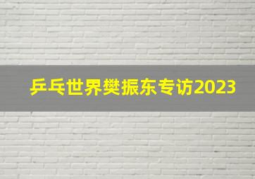 乒乓世界樊振东专访2023