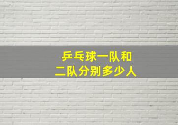 乒乓球一队和二队分别多少人