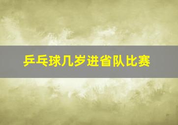 乒乓球几岁进省队比赛