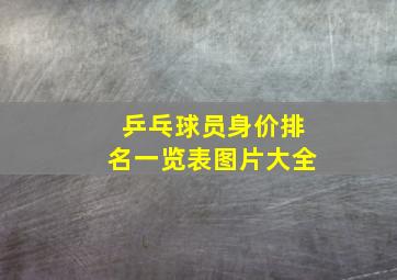 乒乓球员身价排名一览表图片大全