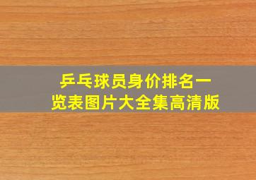 乒乓球员身价排名一览表图片大全集高清版