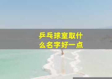 乒乓球室取什么名字好一点