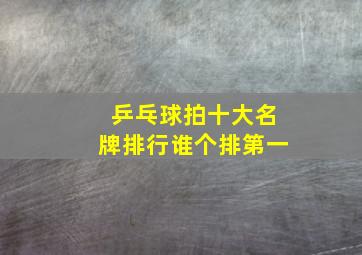 乒乓球拍十大名牌排行谁个排第一