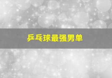 乒乓球最强男单