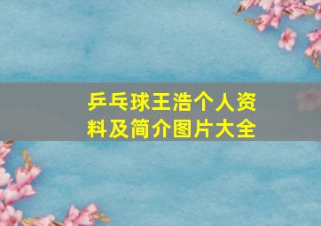 乒乓球王浩个人资料及简介图片大全