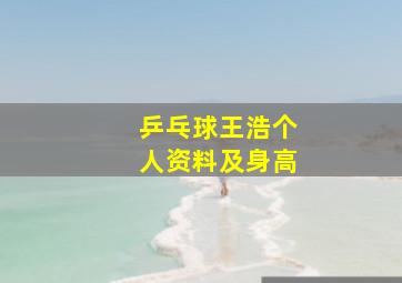 乒乓球王浩个人资料及身高