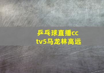 乒乓球直播cctv5马龙林高远