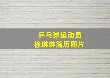 乒乓球运动员徐琳琳简历图片