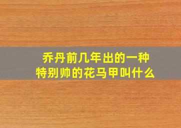 乔丹前几年出的一种特别帅的花马甲叫什么