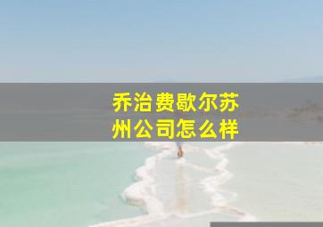 乔治费歇尔苏州公司怎么样