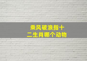 乘风破浪指十二生肖哪个动物