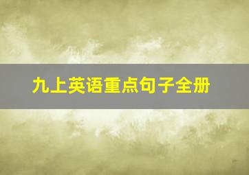 九上英语重点句子全册