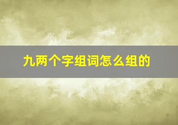 九两个字组词怎么组的